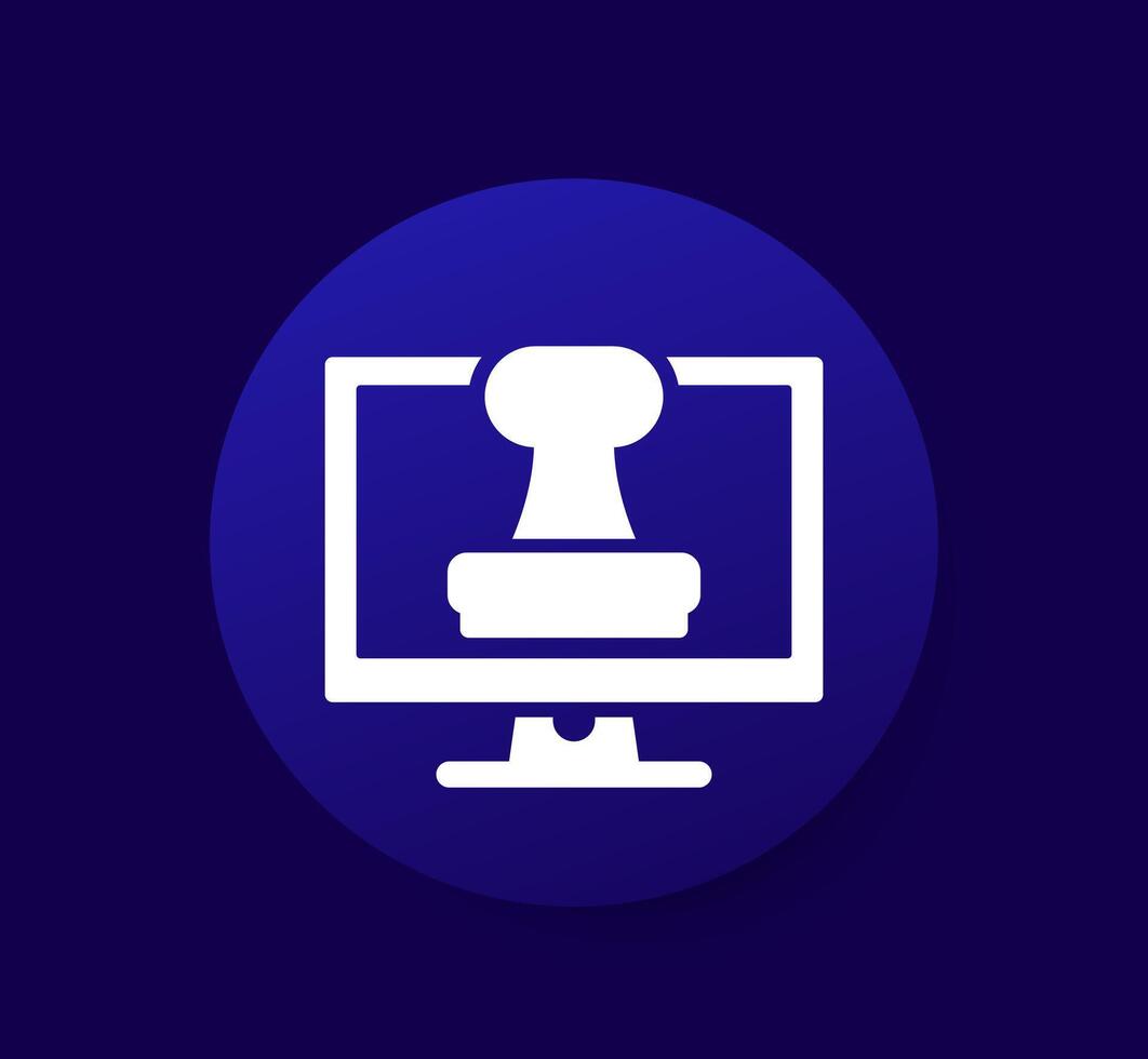 electronic stamp icon for web vector