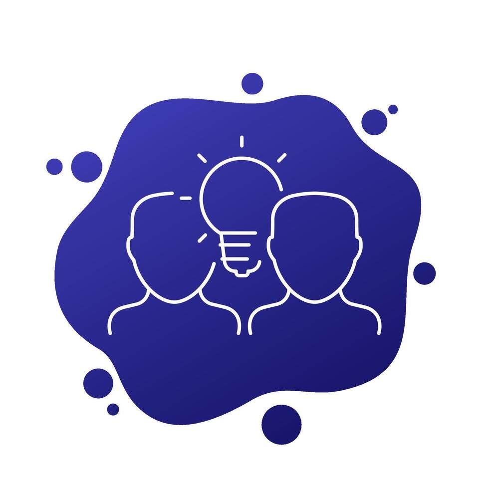 people and an idea line icon, vector