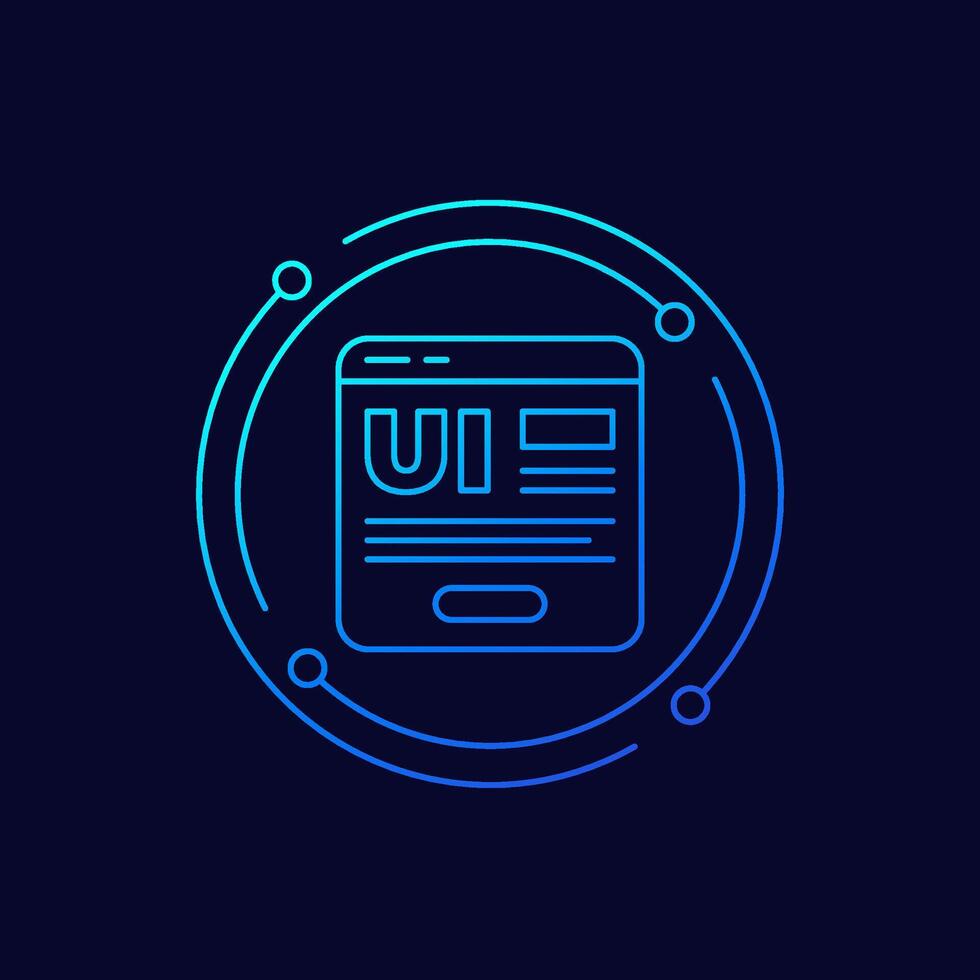 UI design icon, User interface linear vector