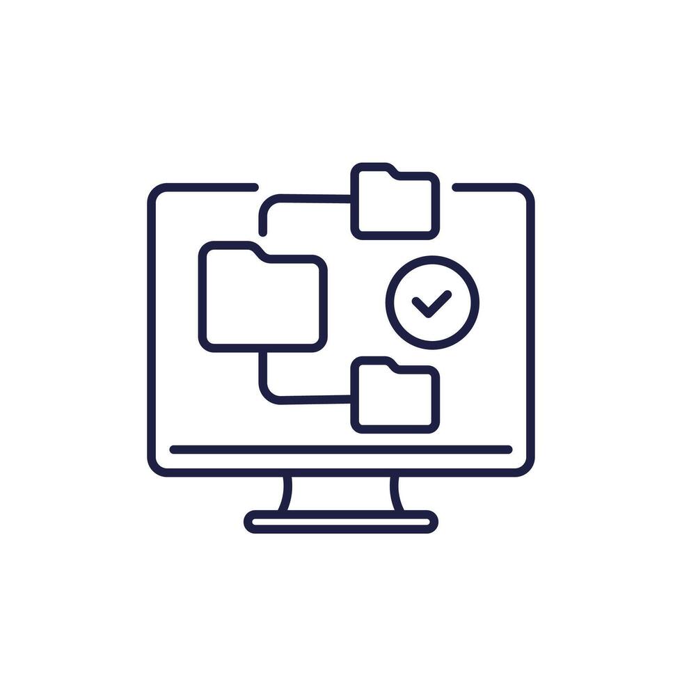 Version control icon, computer software line vector