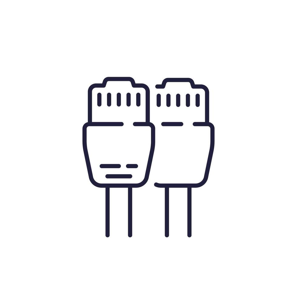 ethernet cables line icon, vector