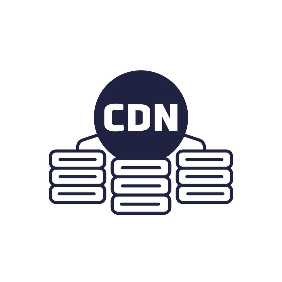 CDN, Content delivery network icon on white vector