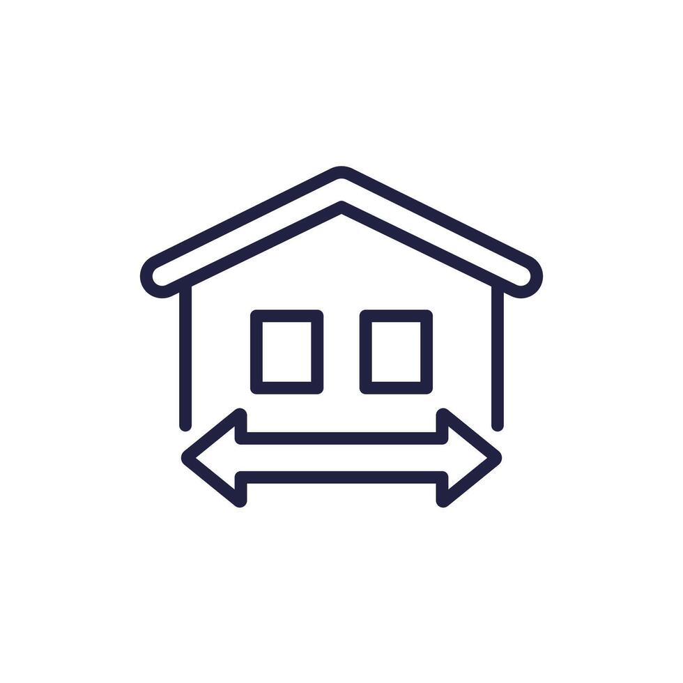 building, house size line icon vector