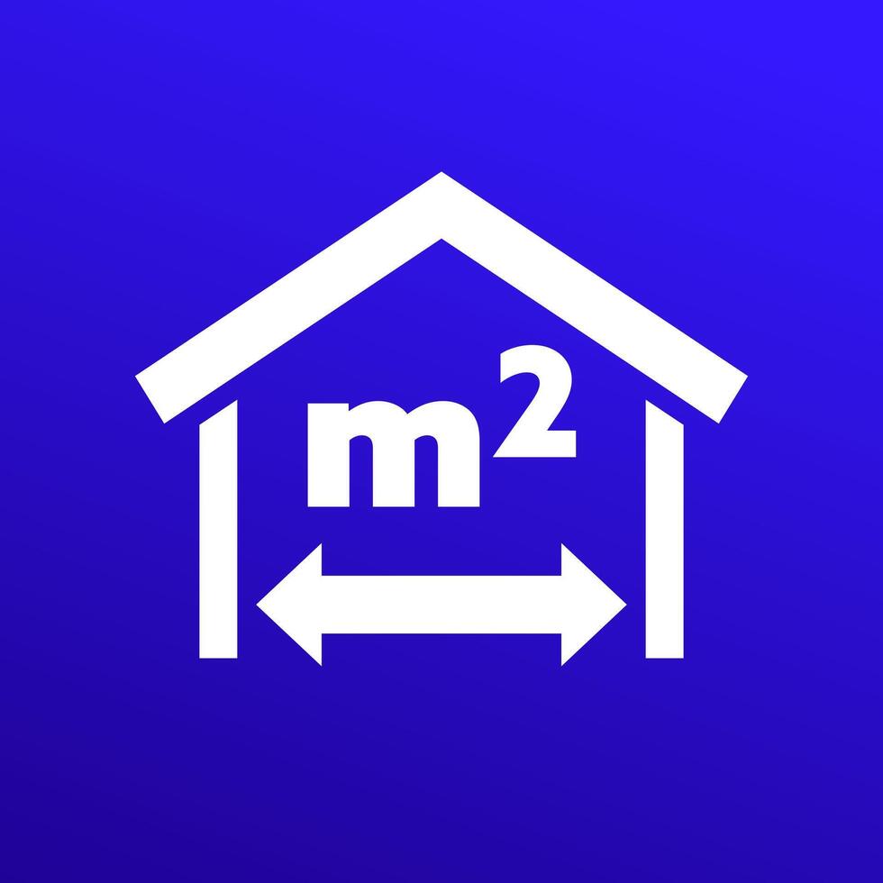 building, house size icon, white pictogram vector