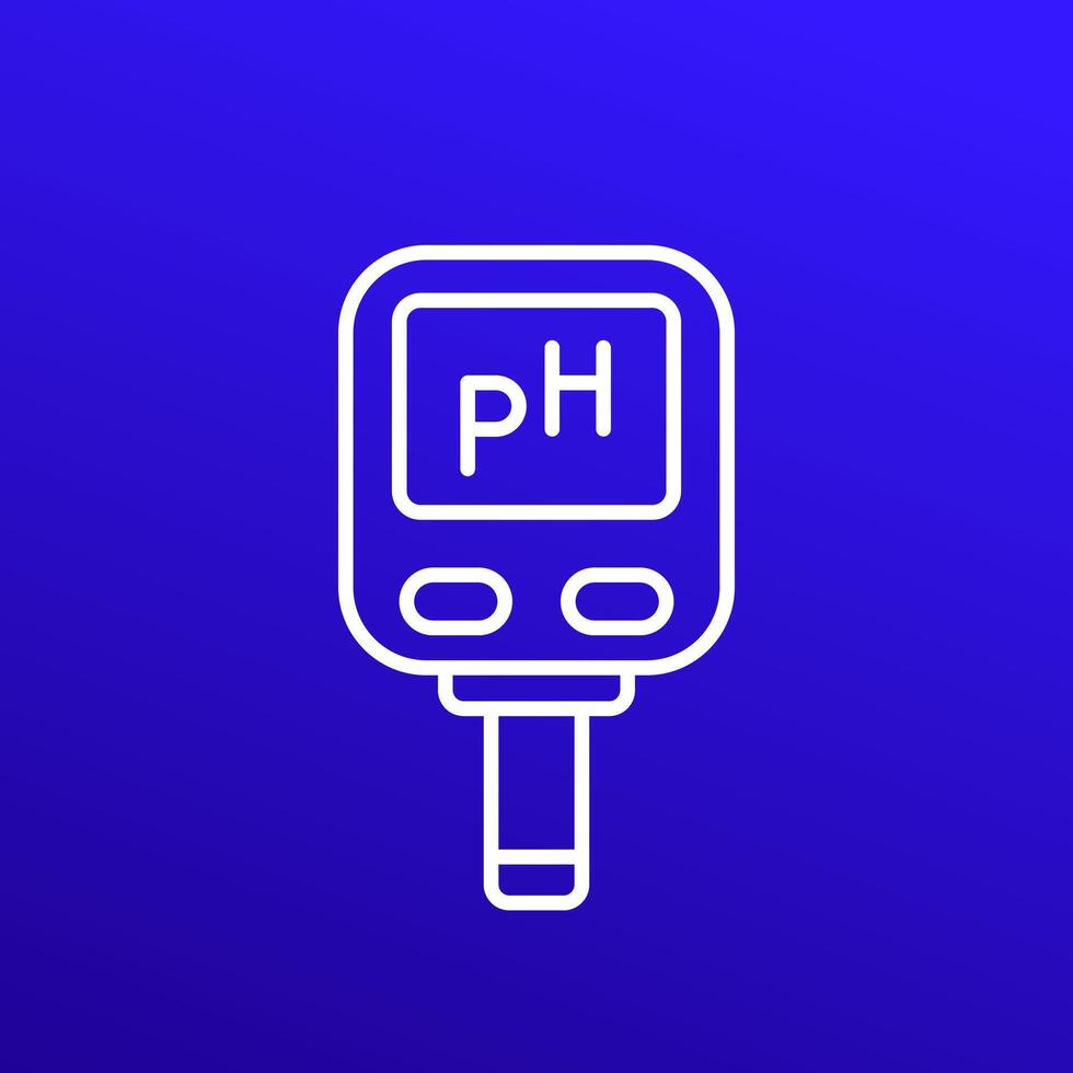 ph meter icon in line style, vector