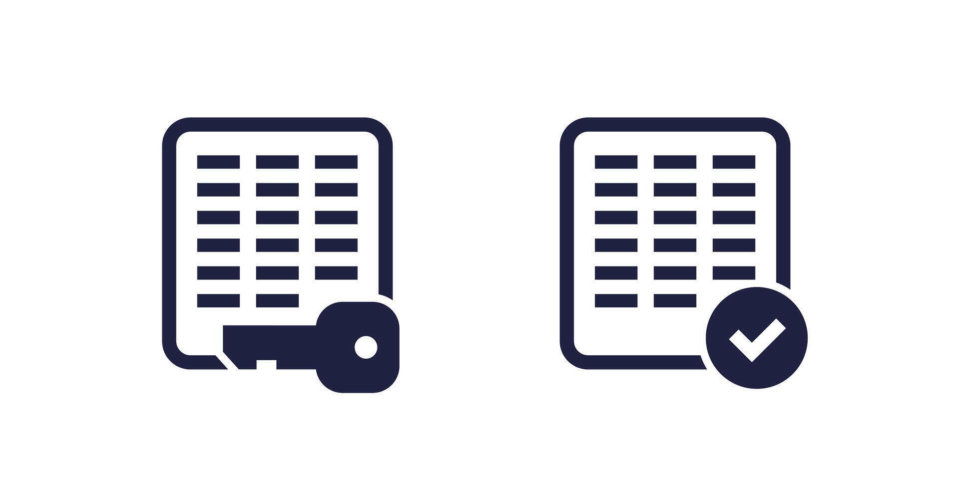 private key for access icons, vector