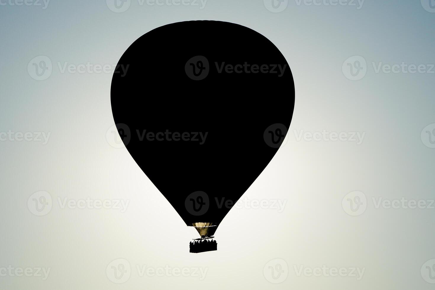 Silhouette of Hot Air Balloon in Cappadocia, Nevsehir, Turkiye photo