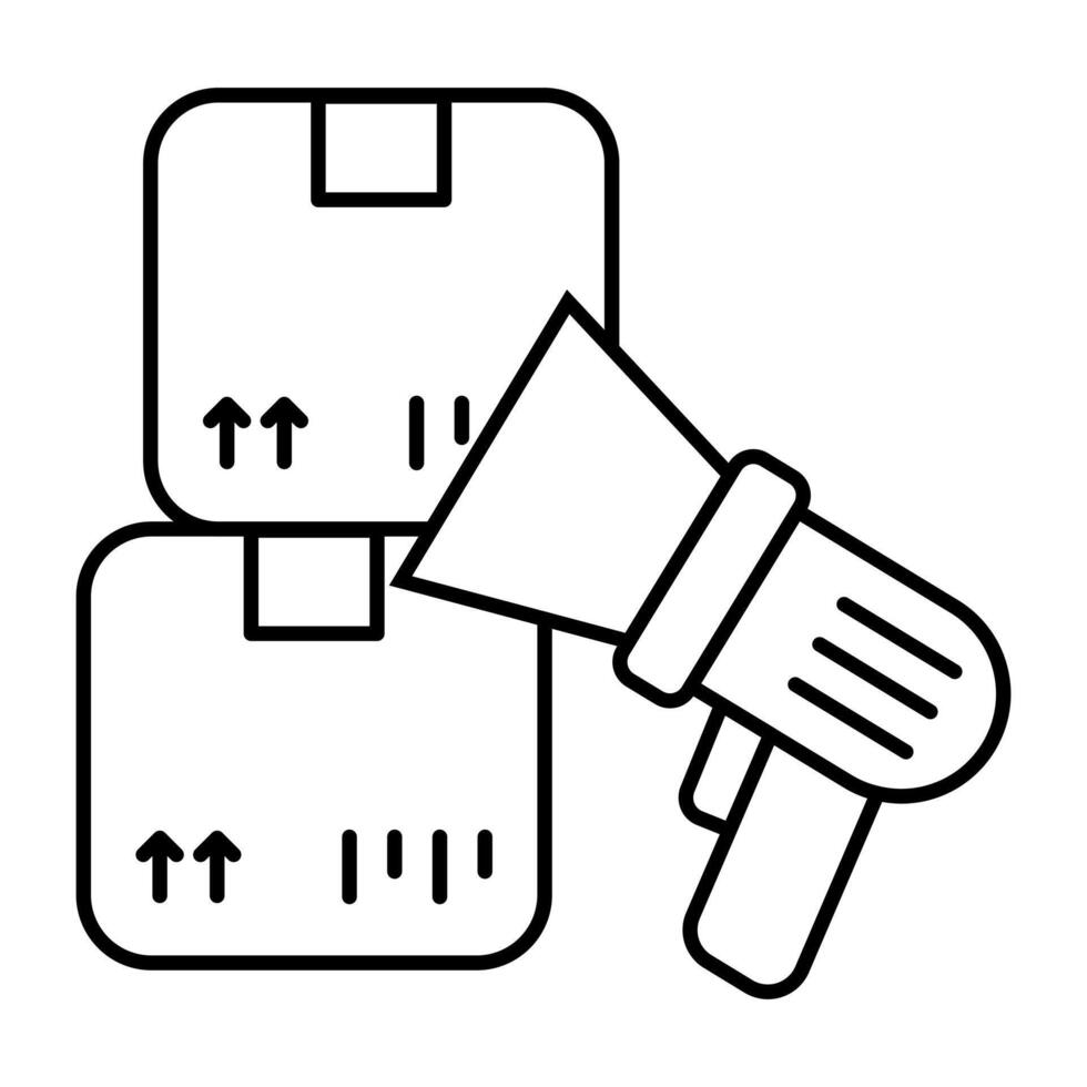 A line n icon design of barcode scanner vector