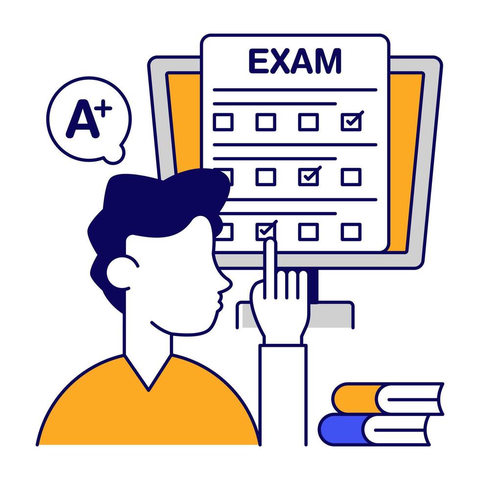 Modern design icon of online exam vector