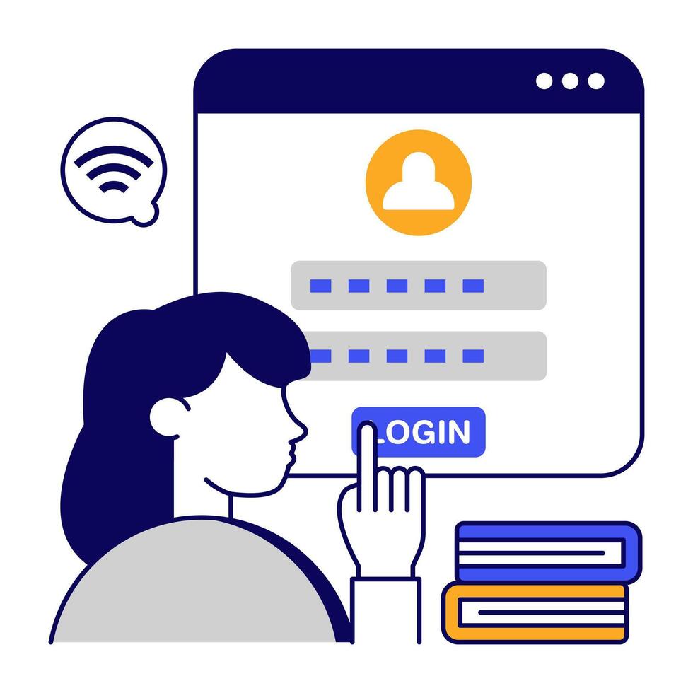Trendy design icon of login website vector