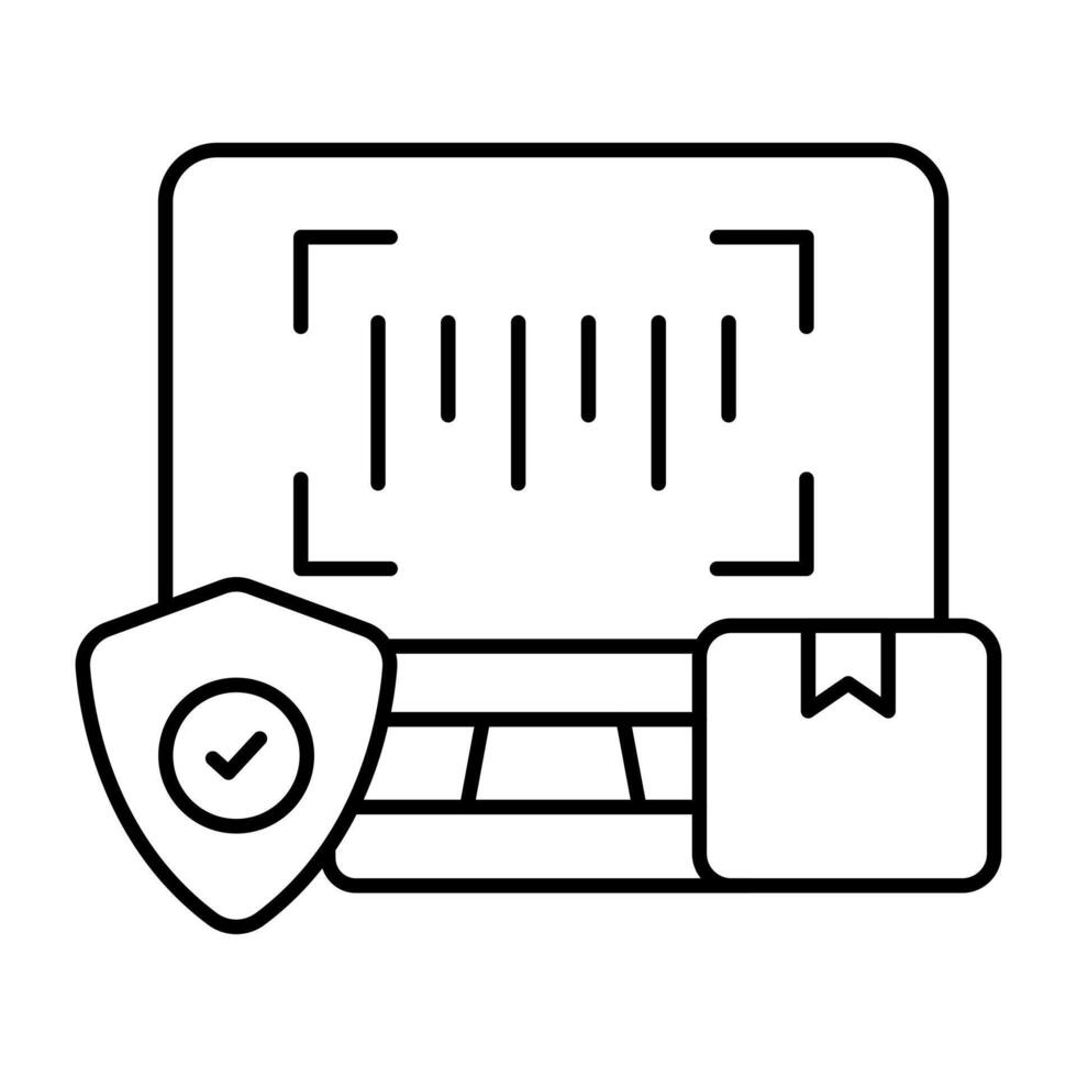 A line design icon of online barcode vector