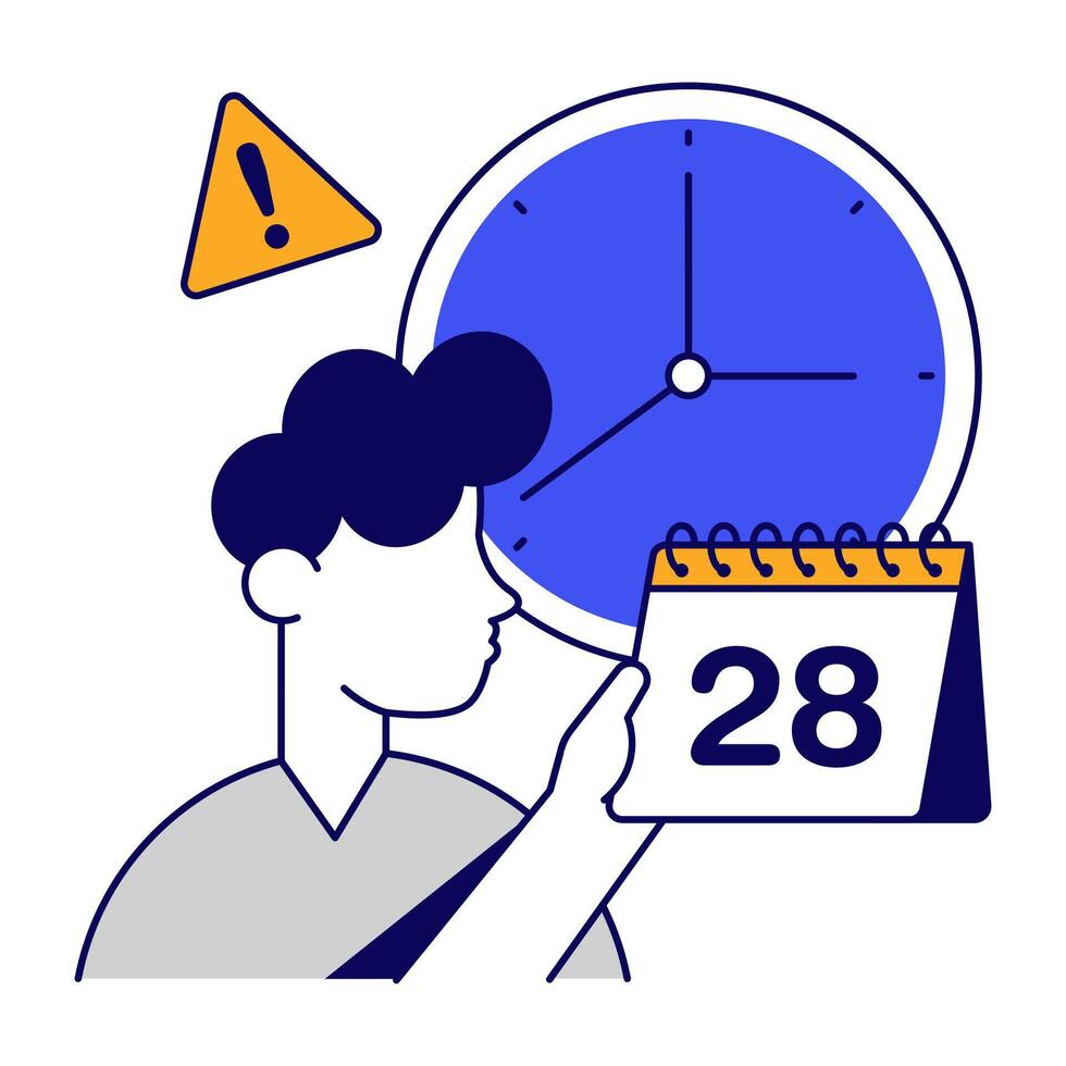 Clock with calendar, icon timetable vector