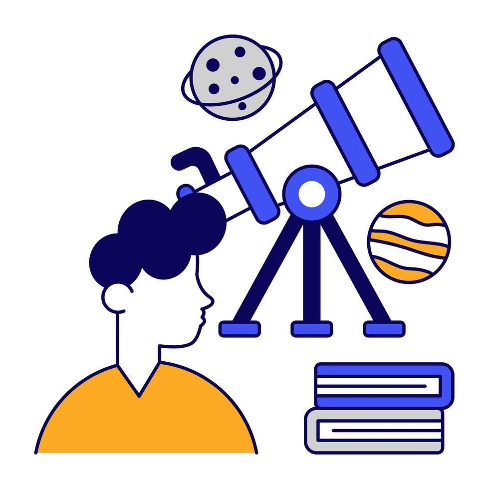 A colored design icon of physics education vector