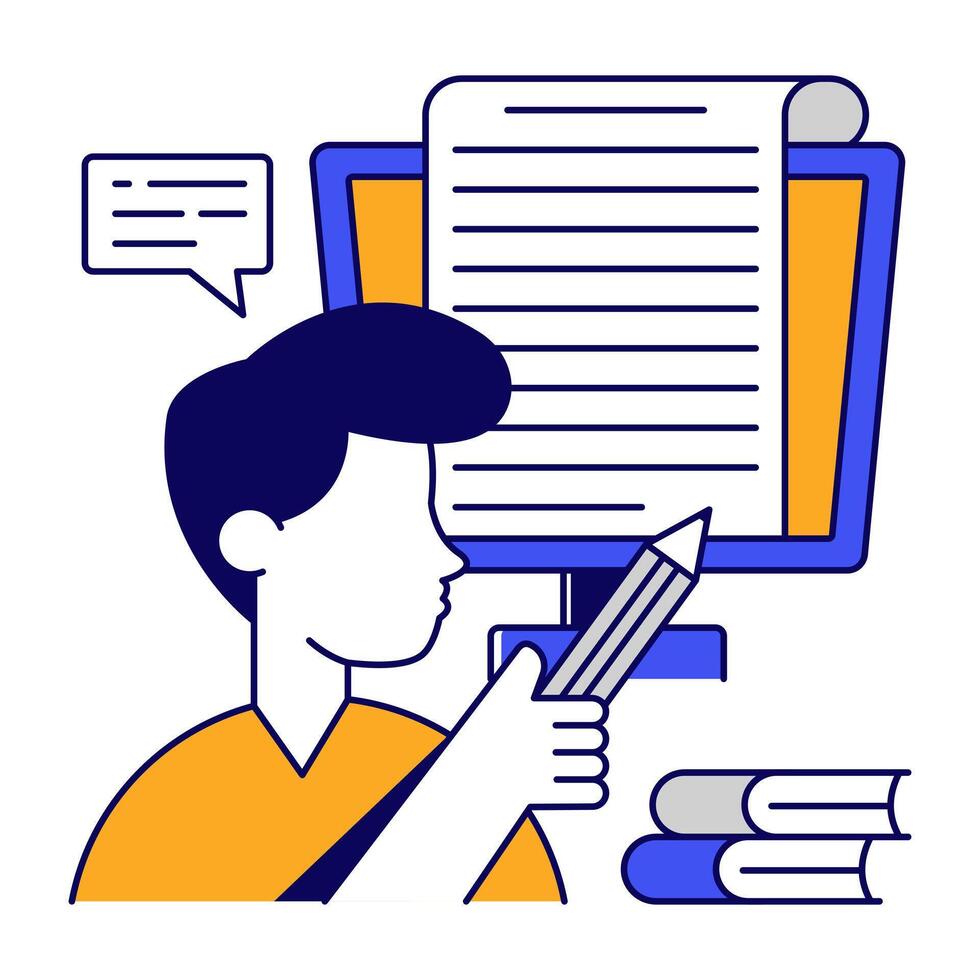 An icon design of article writing vector