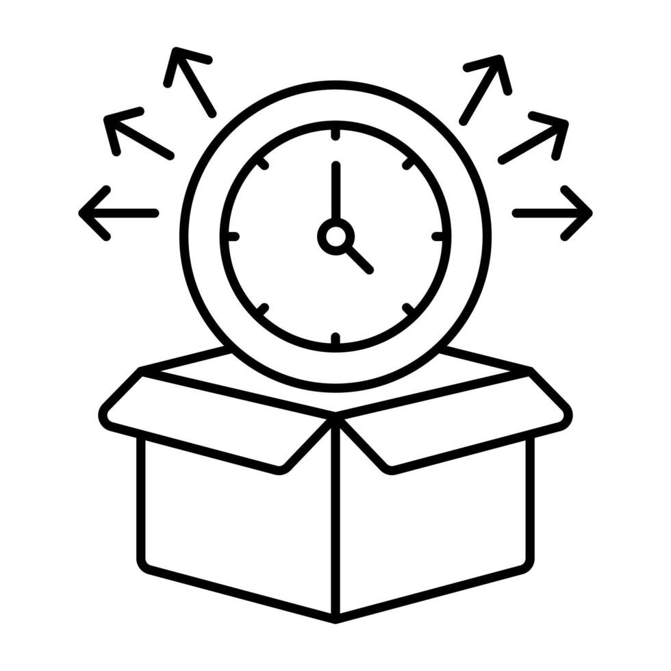 Perfect line design icon of delivery times vector