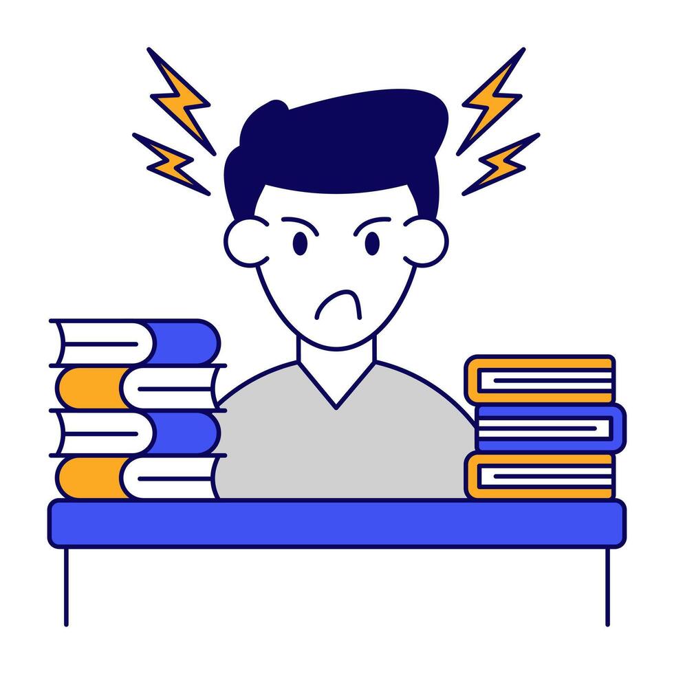 Modern design icon of stressed student vector