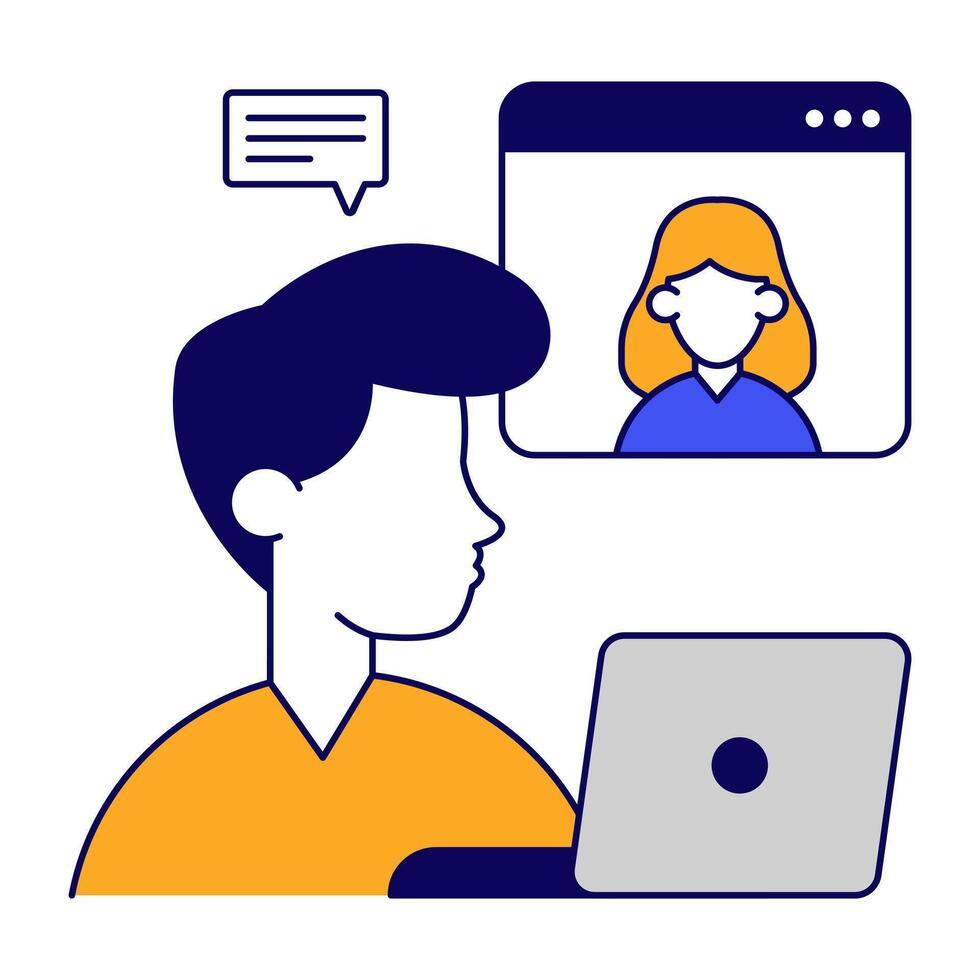 A flat design of call vector