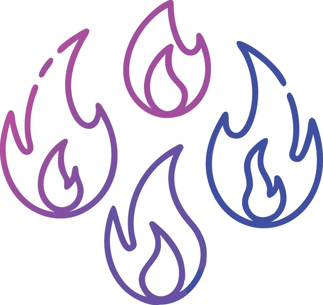Abstract Fire Symbols in a Gradient Color Palette vector