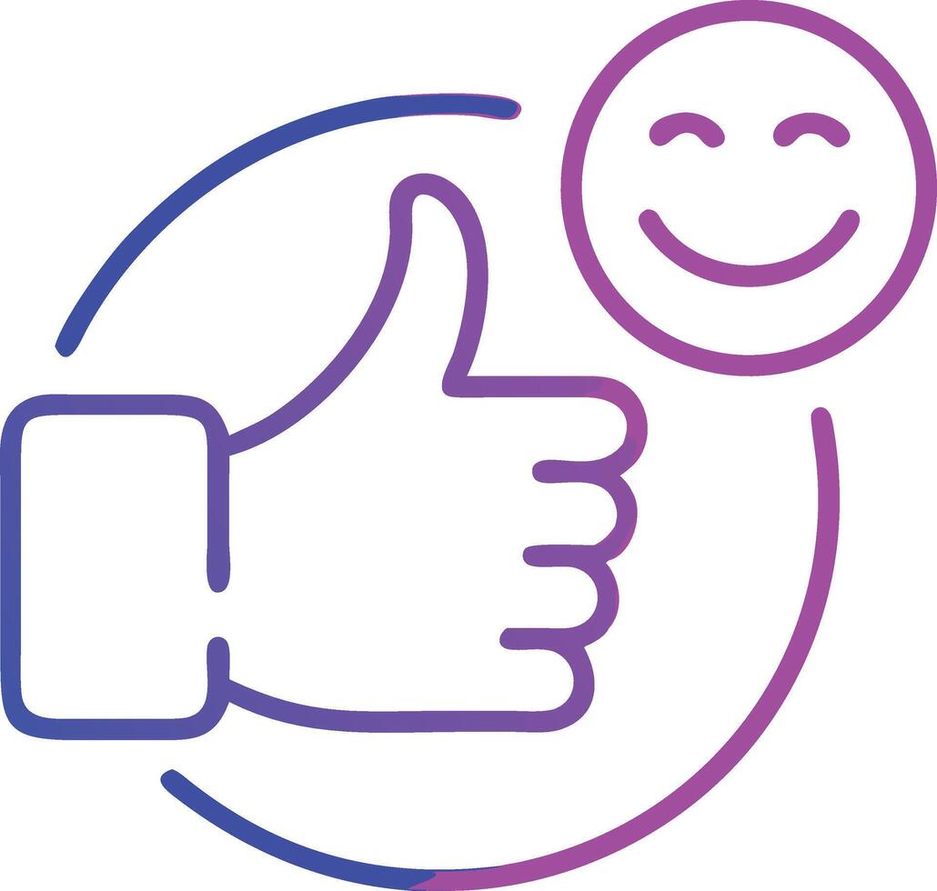 Thumbs Up and Happy Face Icon Representing Positive Feedback vector