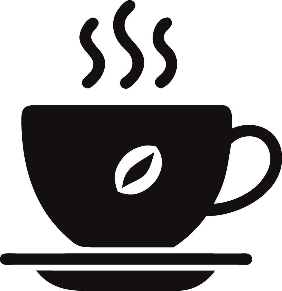 Simple Silhouette of a Hot Cup of Coffee vector