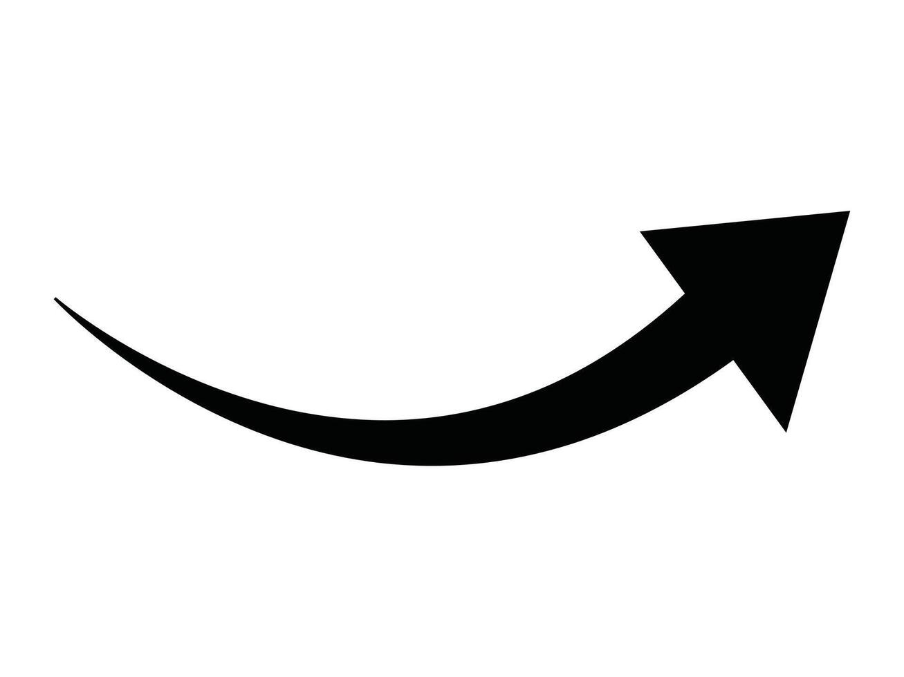 Curved arrow pointing upwards for design elements vector