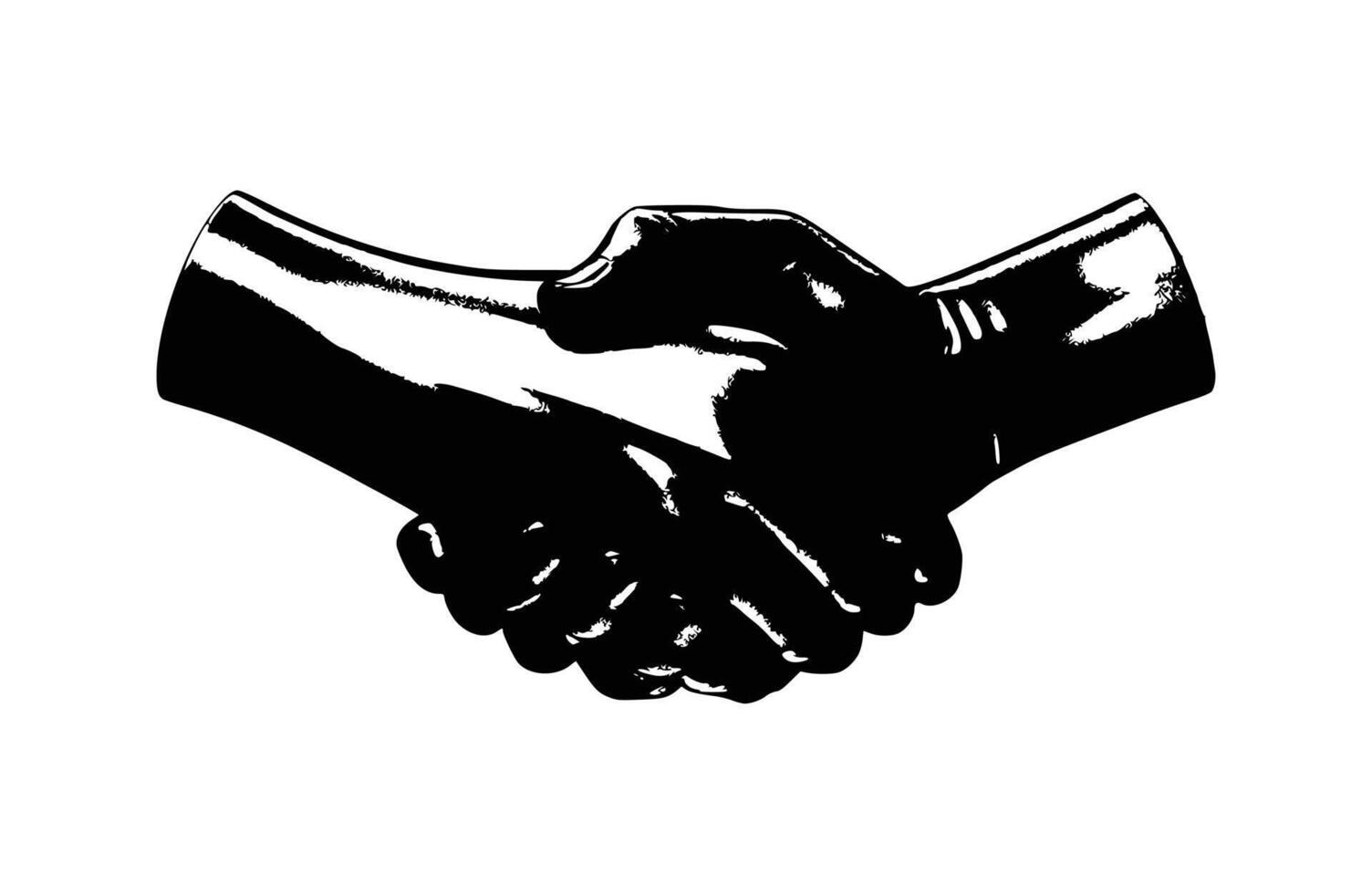 Handshake icon in black graphic style vector
