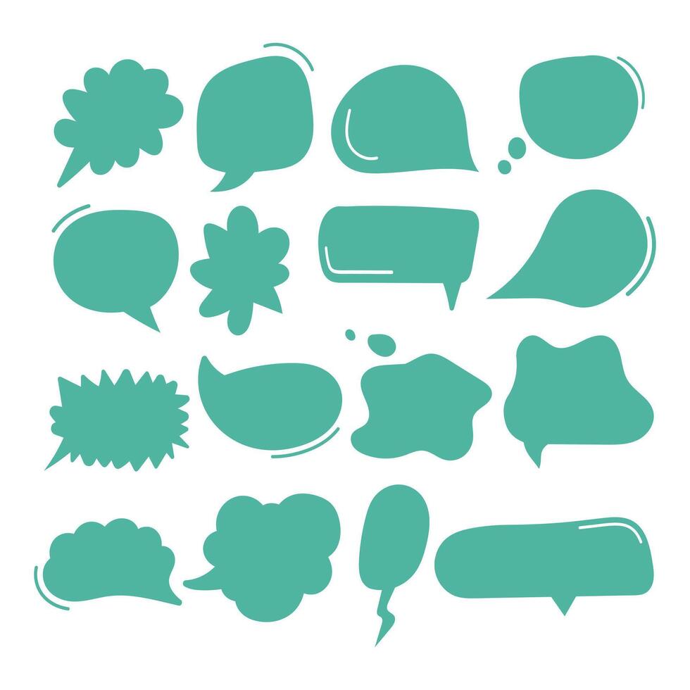 Hand drawn green thinking balloon for creative designs vector
