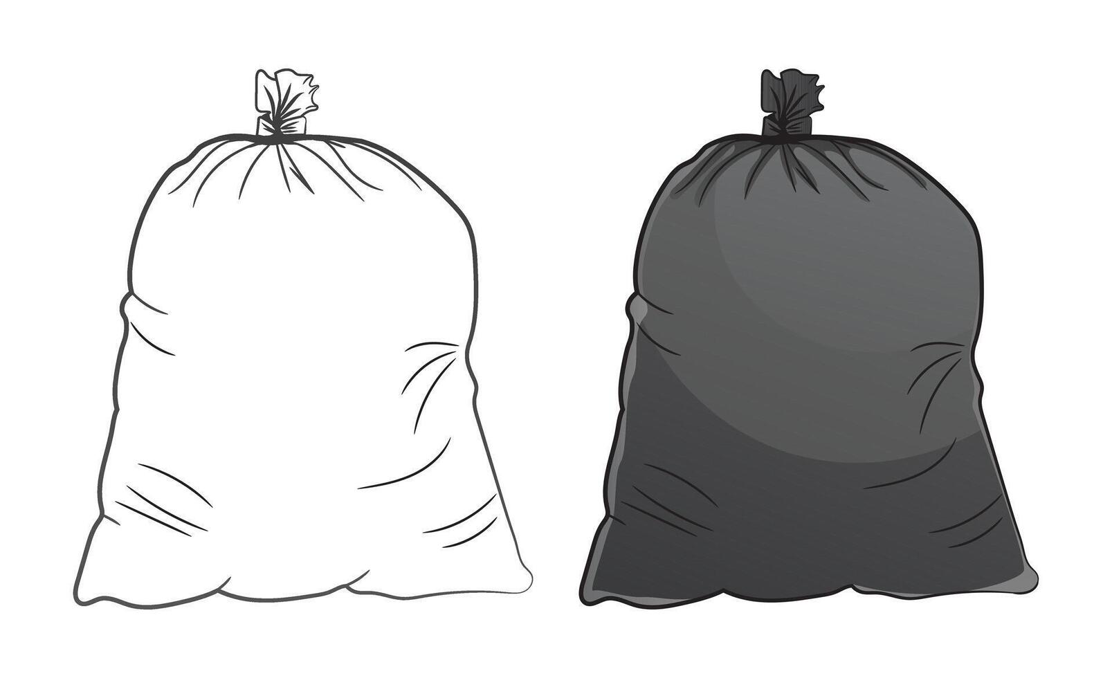 Plastic garbage bag isolated on white background vector