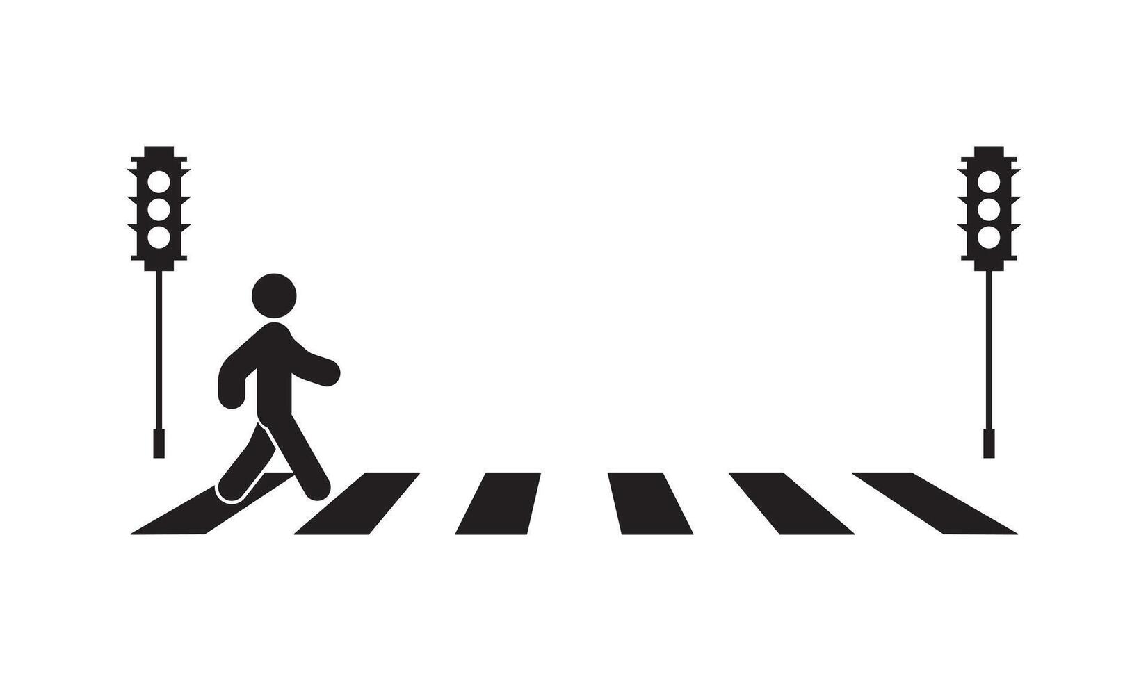Zebra crossing road sign with white stripes vector
