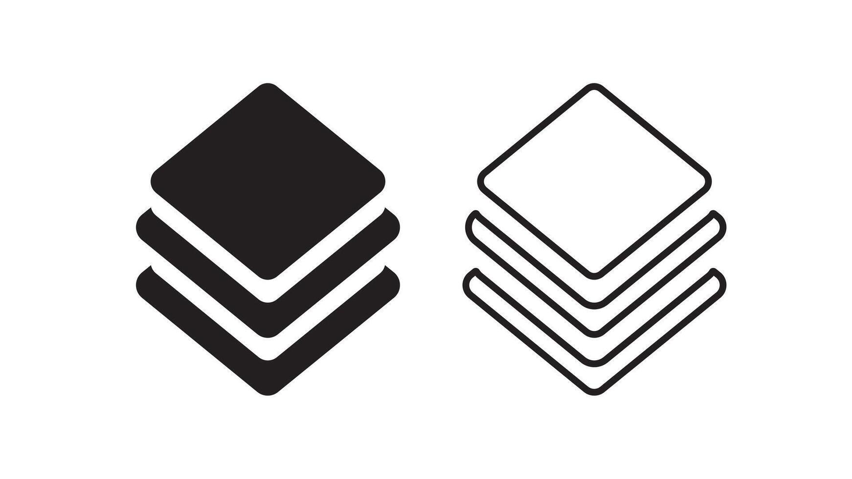 Set of icons representing box layer designs vector