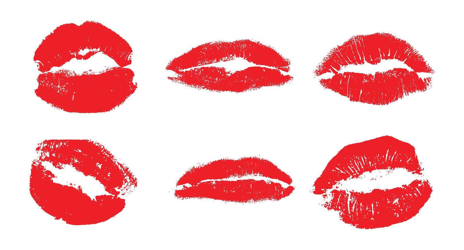 Red Lips Texture Set Collection vector