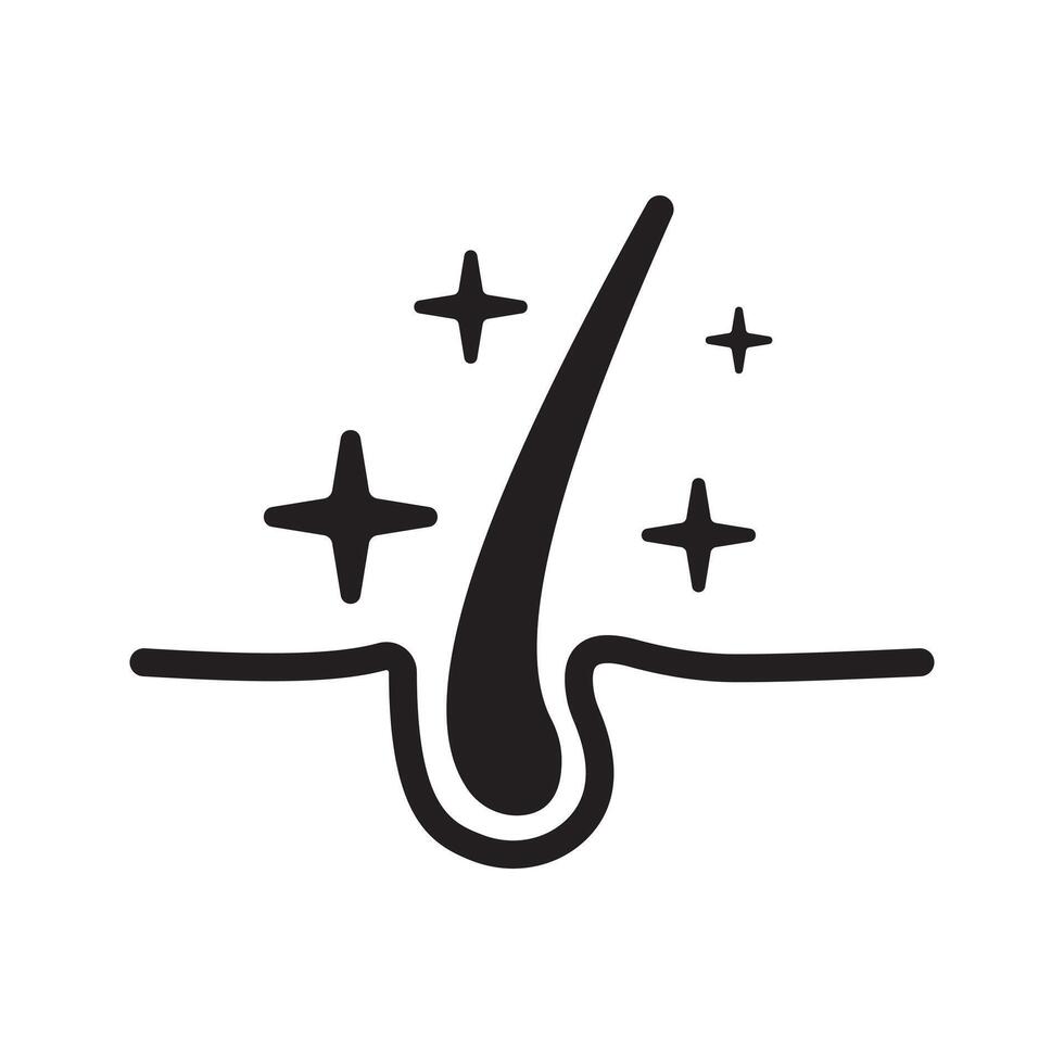 Hair Vitamin Black Icon vector