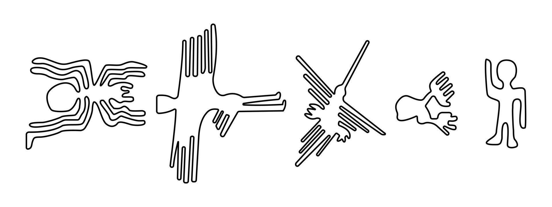 Mystical Nazca lines artwork inspired by ancient geoglyphs history vector