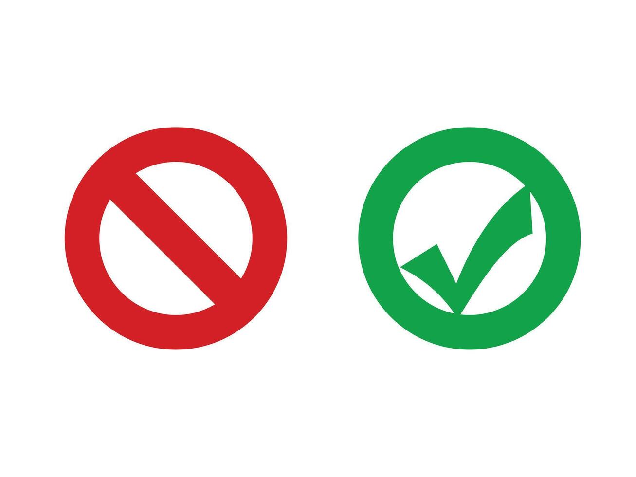 Yes No Sign Red Green vector
