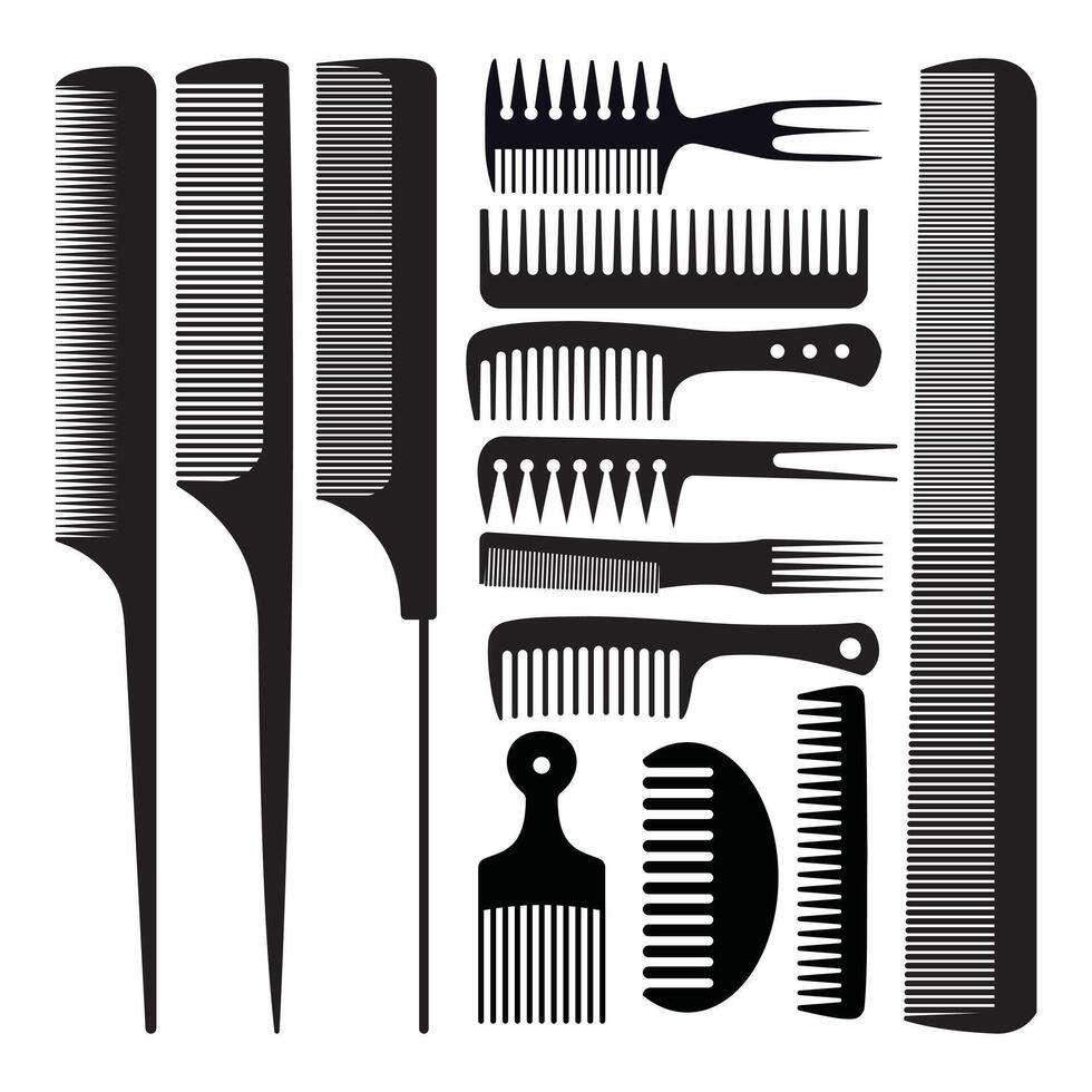 Black design of a comb icon vector