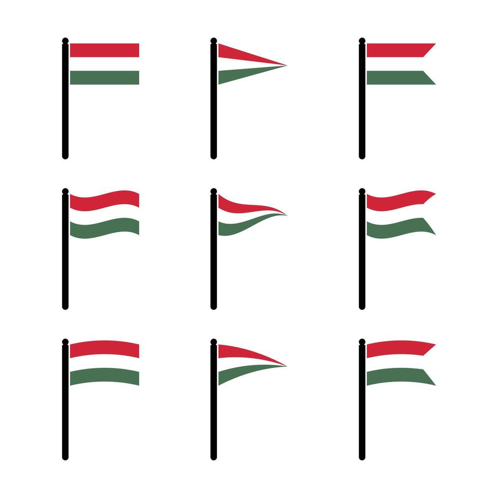 Hungary Flag Icon Set Design vector