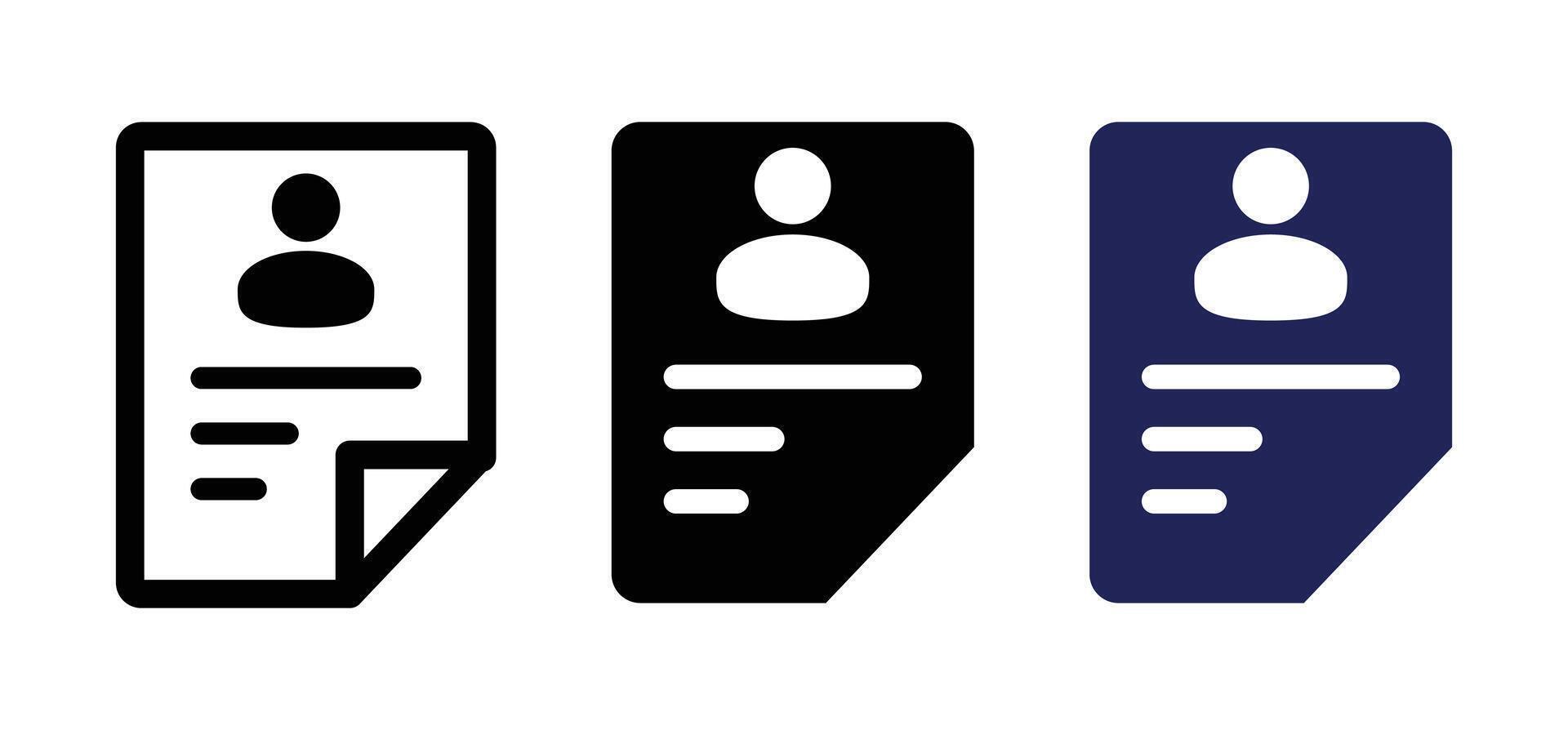 Resume Circle Icon Set Collection vector
