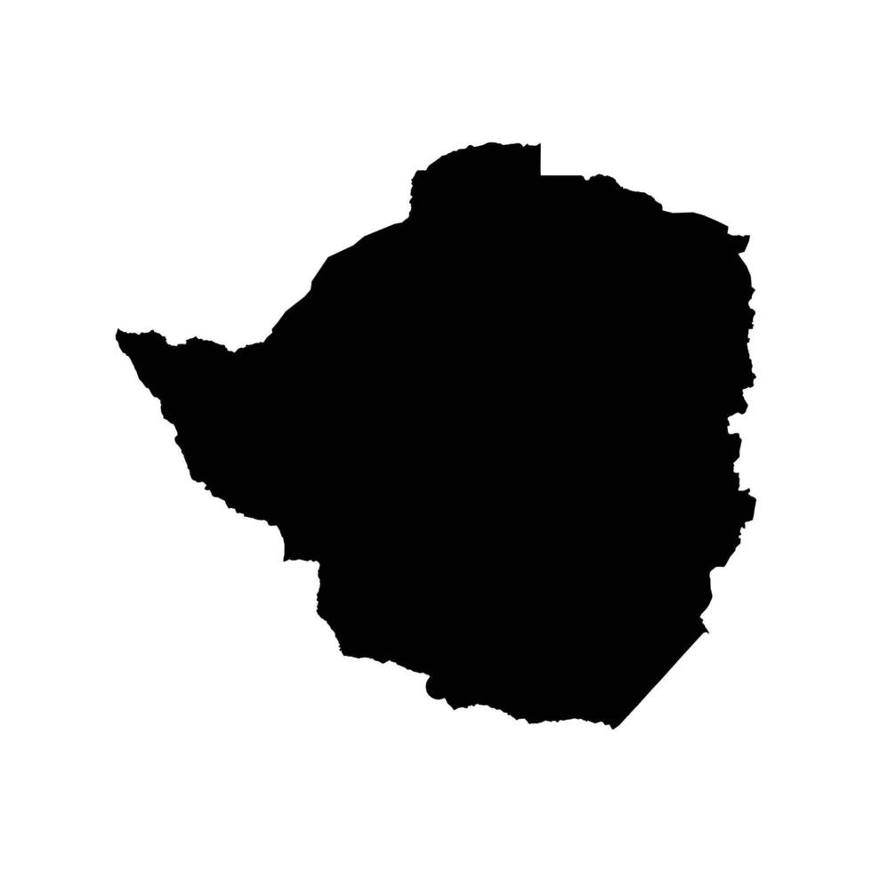 Zimbabwe Black Map Outline vector