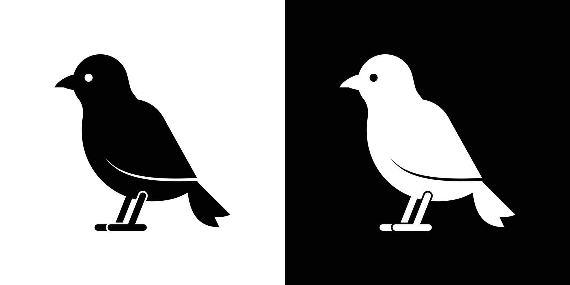Minimal Bird Icon Silhouette Art vector
