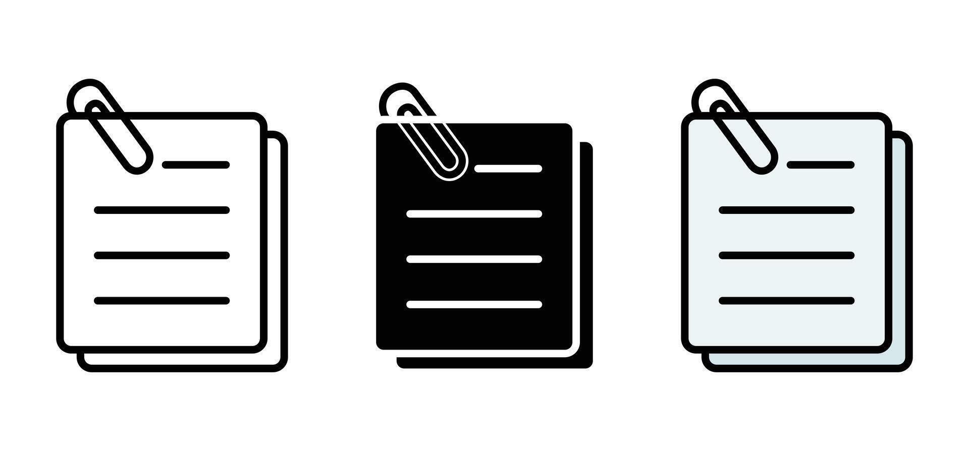 Files Attach Icon Set Pack vector