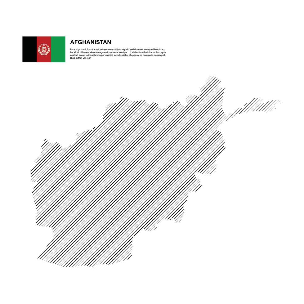 Afghanistan Map Black Outlines Art vector