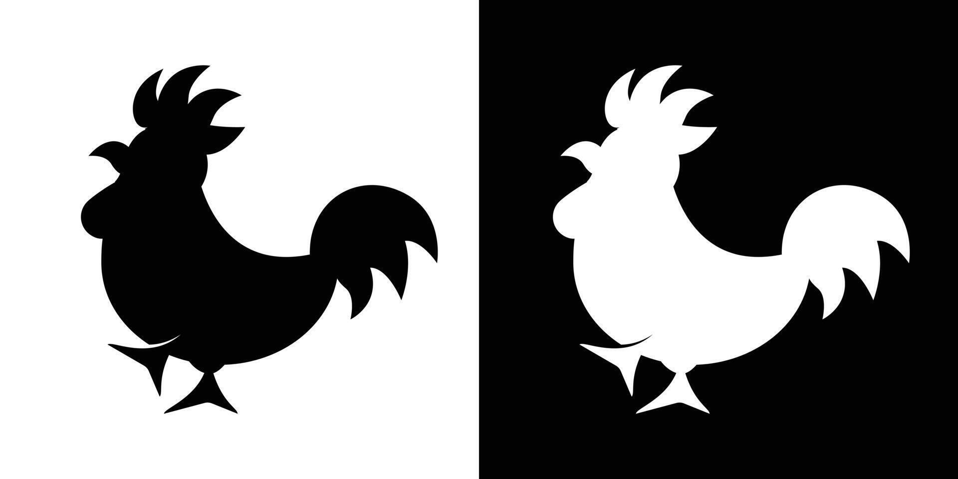 Rooster Icon Silhouette Design vector