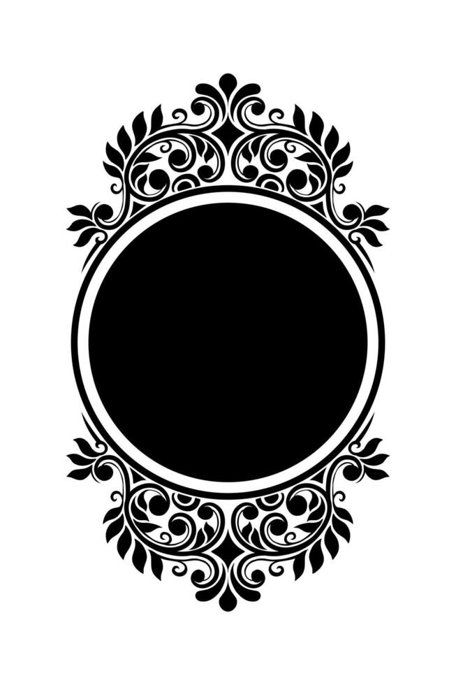 Silhouette Mirror with floral ornament vector