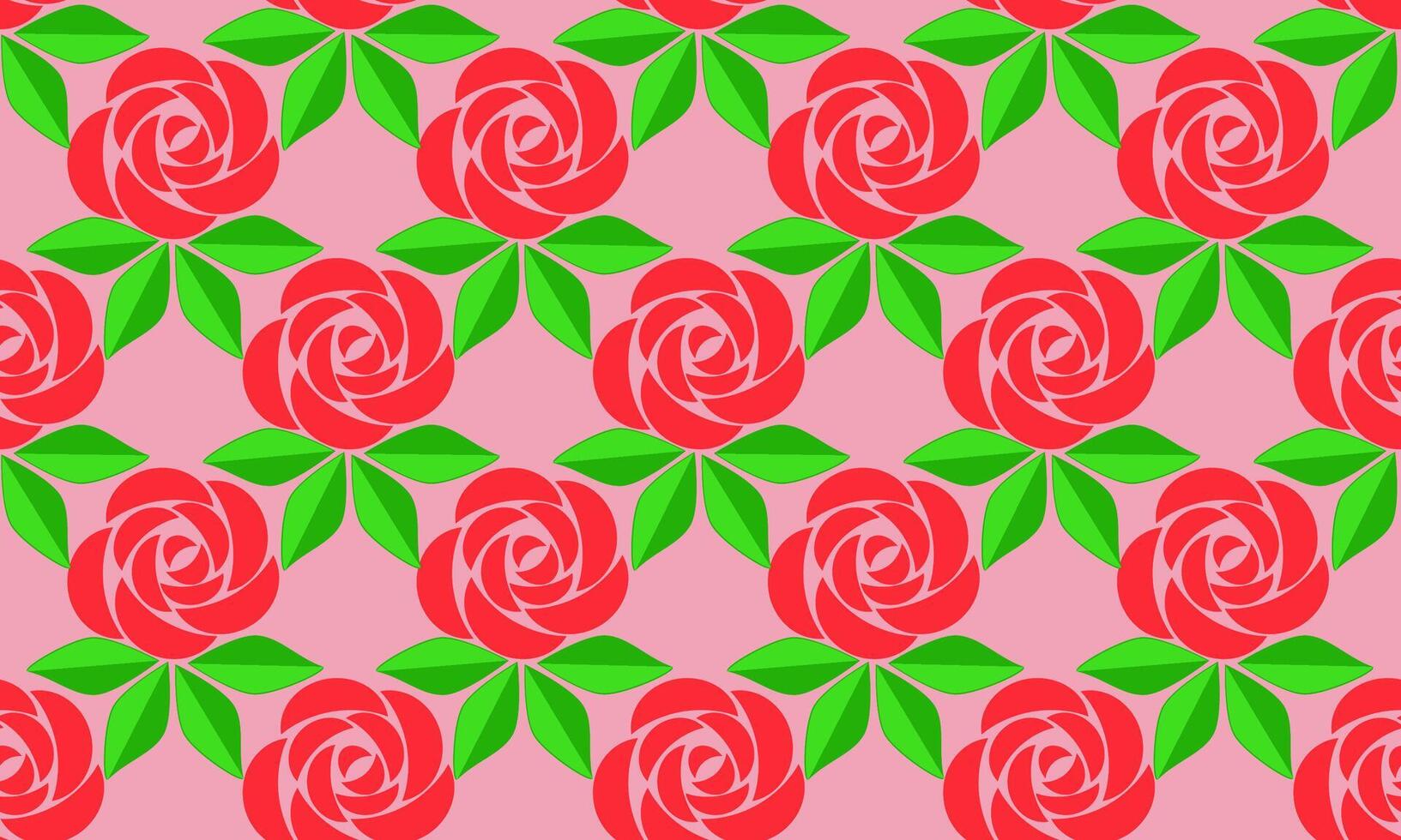 a pattern composed of red rose with pink background , design for fabric or various pattern printing works. vector