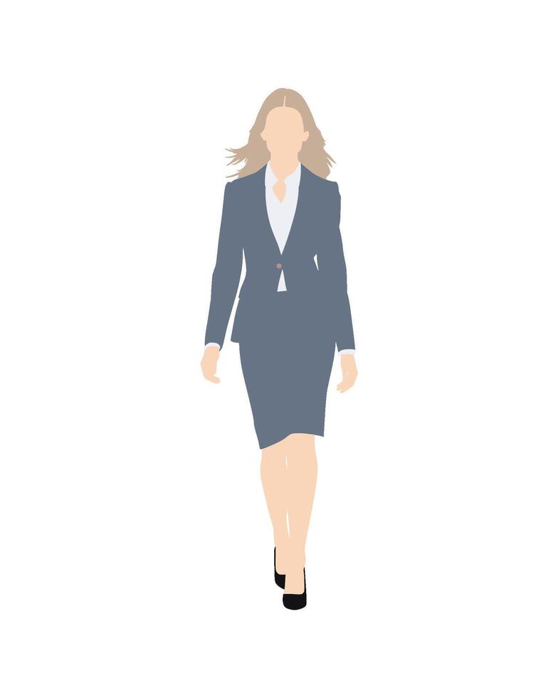 Flat art people and illustration, businesswoman in a suit walking forward vector