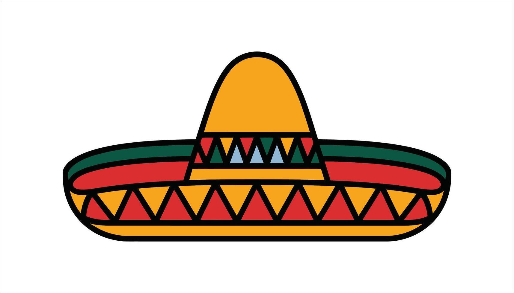 Festive Sombrero Icon with Red, Green, and Yellow Colors vector