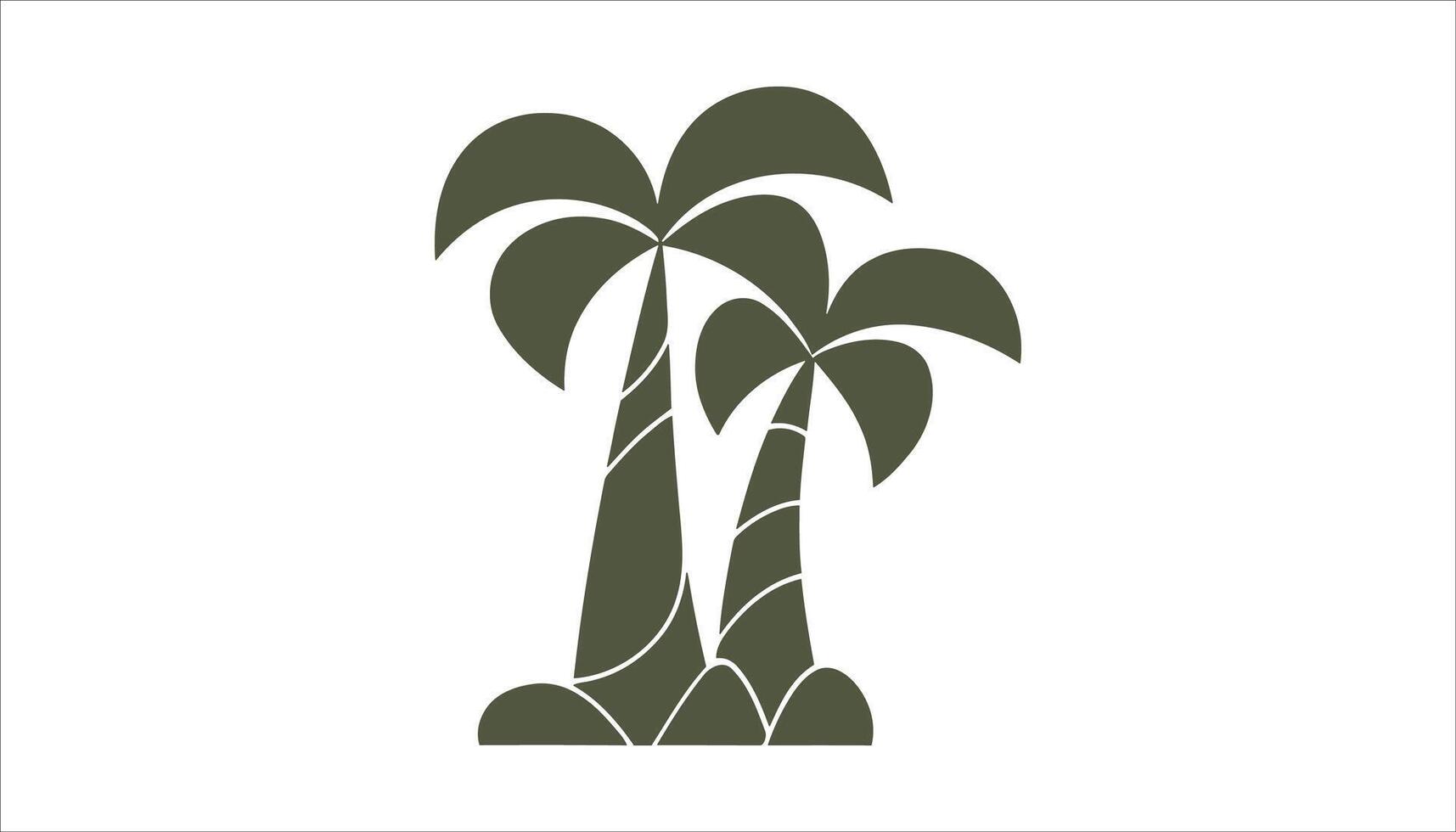 Palm Trees Icon in Minimalist Style vector