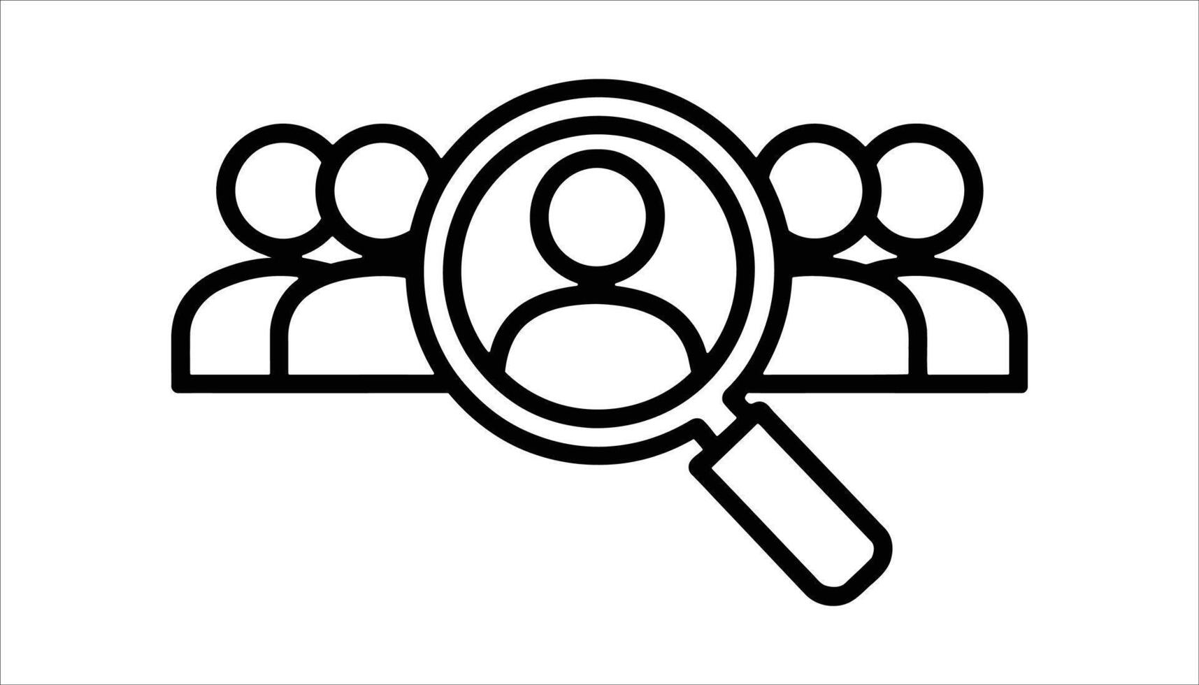 People Search with Magnifying Glass Icon vector