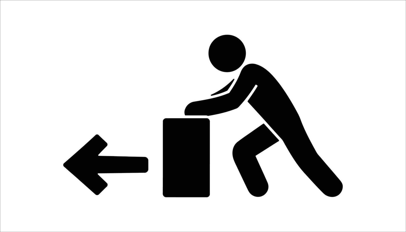 Person Pushing Block Left Silhouette vector