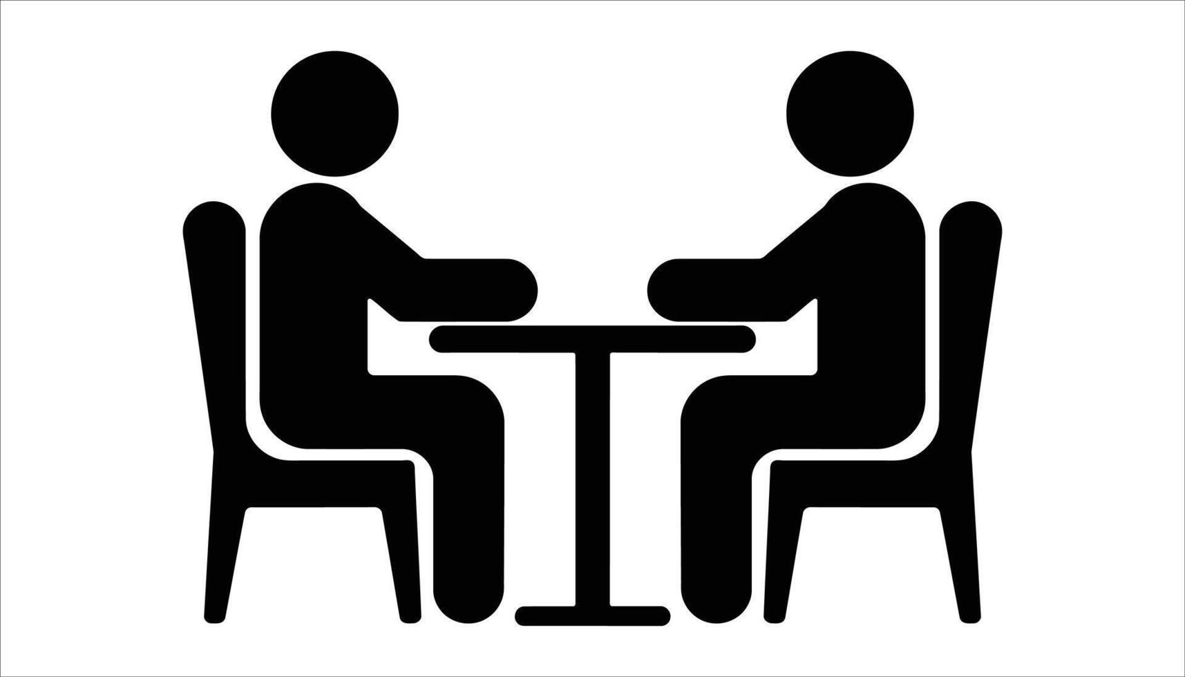 Two People Sitting at Table Silhouette vector
